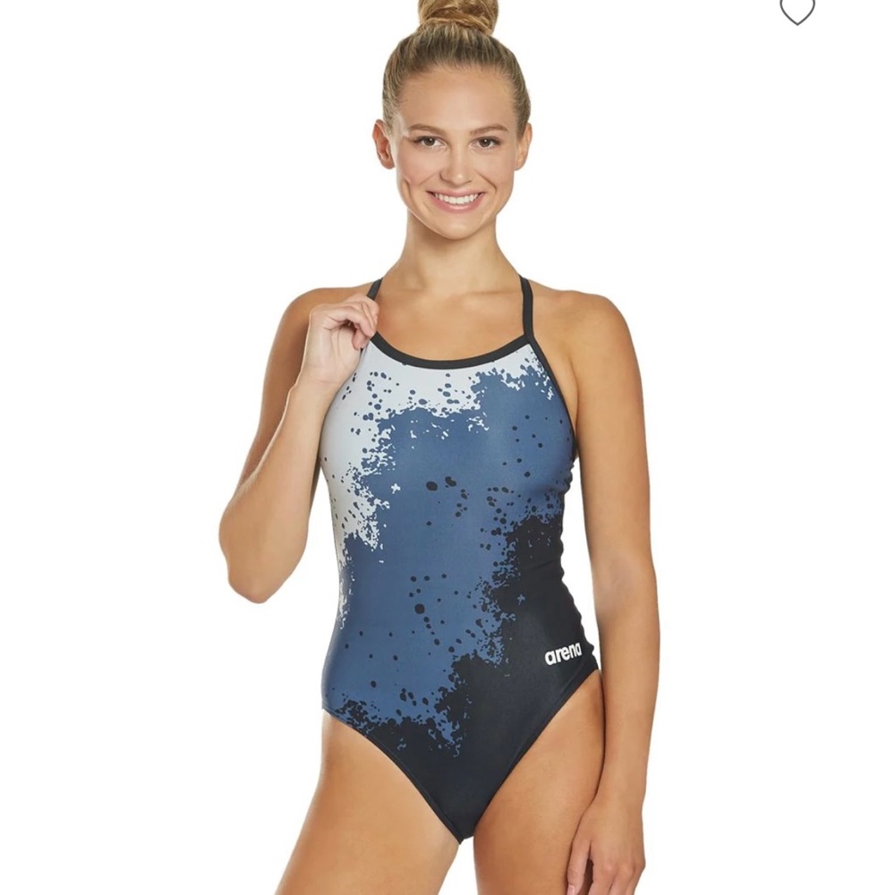 Arena Women's Blue and Black One Piece Swimsuit